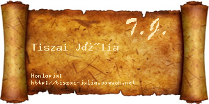 Tiszai Júlia névjegykártya