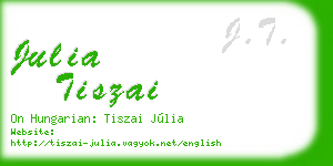 julia tiszai business card